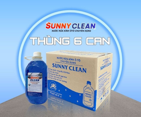 ( 01 Thùng ) Nước Rửa Kính Ô Tô Chuyên Dụng Sunny Clean  ( 06 can, mỗi can 02 lít )