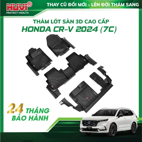 Thảm lót sàn ô tô Honda CRV 2024 (7 chỗ) tràn viền bậc cửa Huvi