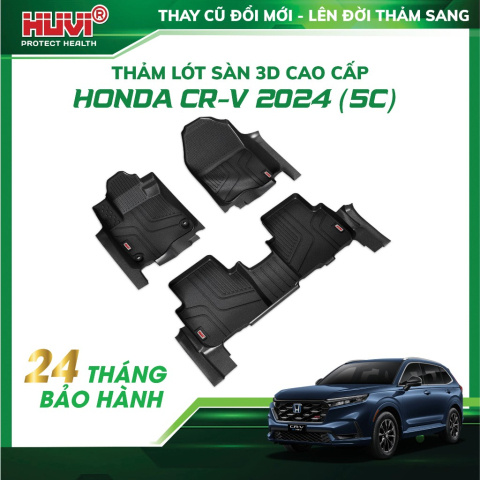 Thảm lót sàn ô tô Honda CRV 2024 (5 chỗ) tràn viền bậc cửa Huvi